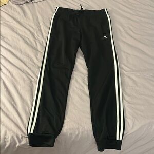 Black Adidas Track Pants with White Stripes
